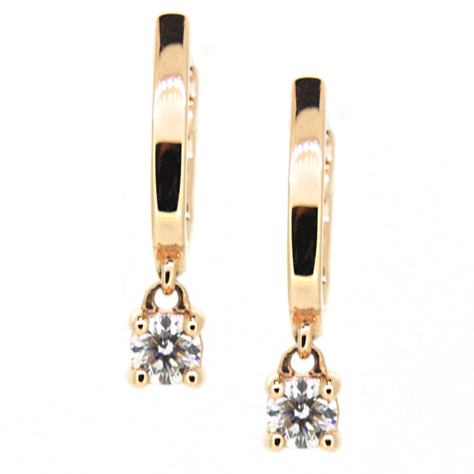 Criollas de oro rosa y sencillo diamante con movimiento