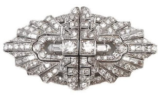 Broche Art decô doble clip de diamantes Broche Art decô doble clip de diamantes