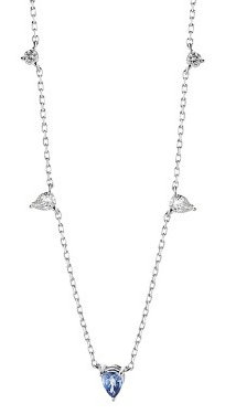 Gargantilla con zafiro talla pera y diamantes Gargantilla con zafiro talla pera y diamantes