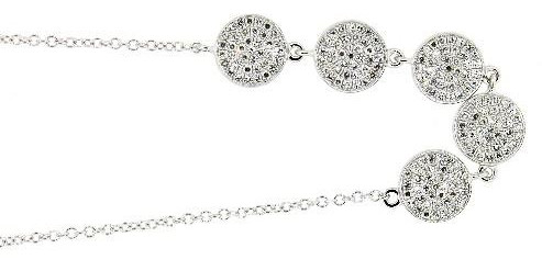 Pulsera de oro blanco y 5 discos de brillantes