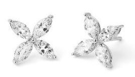 Pendientes de diamantes talla navette Pendientes de diamantes talla navette