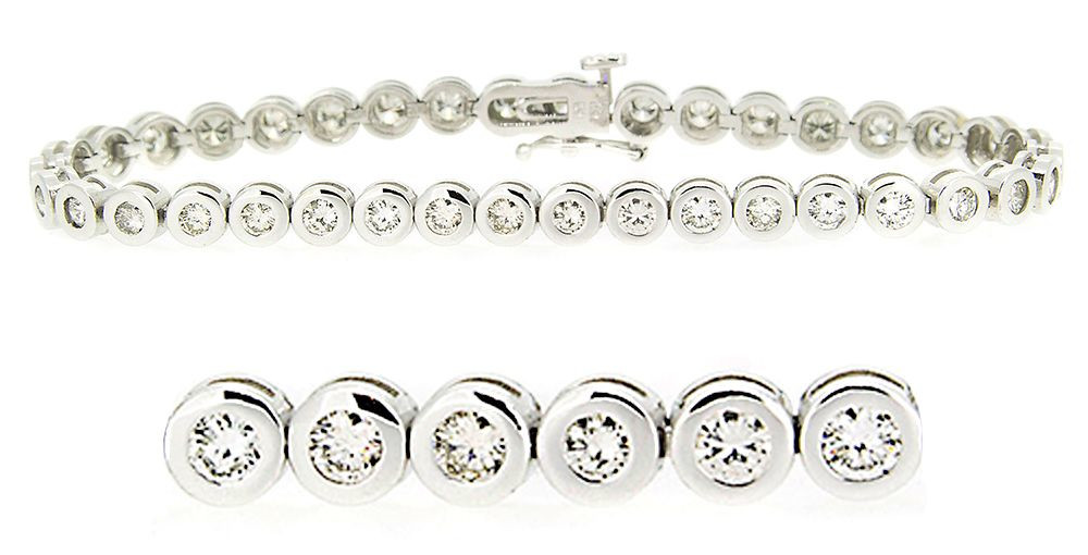 Pulsera de brillantes 3,55cts, montura chatón redondo Pulsera de brillantes 3,55cts, montura chatón redondo