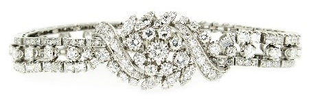 Pulsera de platino y diamantes en distintas tallas Pulsera de platino y diamantes en distintas tallas