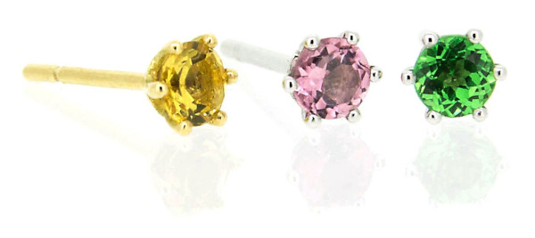 Pendientes de Oro con piedras de color